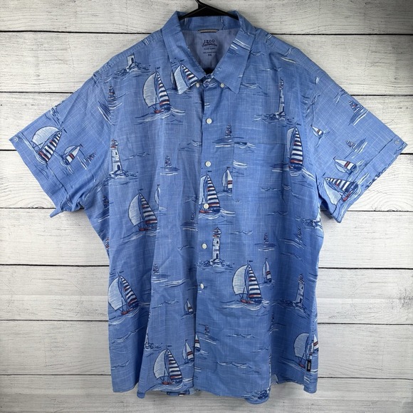 Izod Other - IZOD Saltwater Men's 2 XLDockside Chambray Boat All Over Print Button Down Shirt